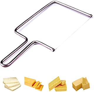 Cheese Slicer, Cheese Lyre Stainless Steel Cheese Wire Cutter - Cheese Knives Egg, Fruit, Dessert Slicer With Wire - Handheld Butter Cutter Tools for Soft Hard Block, With 2 Extra Wire