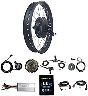 RICETOO Electric Bicycle 48V 1500W BLDC Fat Tire Snow Ebike Conversion Kits with Rear Rotate Hub Motor Wheel LCD8S Color Display. (48V 26 inch)