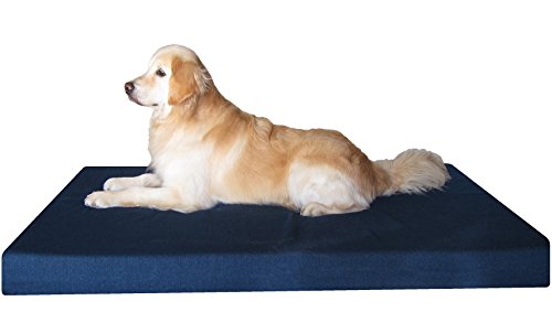 Dogbed4less XXL Orthopedic Memory Foam Dog Bed for Large Dogs, Durable Denim Cover, Waterproof Liner and Extra Pet Bed Cover, 55