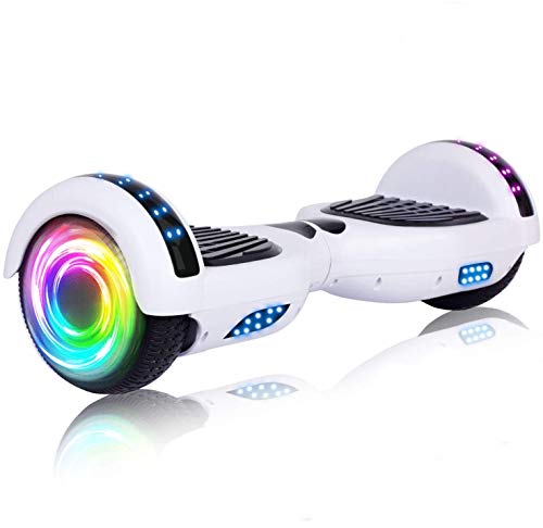 SISIGAD Hoverboard, with Bluetooth and Colorful Lights Self Balancing Scooter