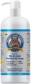 Grizzly Joint Health Liquid Hip and Joint Support for Dogs | Glucosamine, Chondroitin, Wild Antartic Krill Oil (32 fl oz)