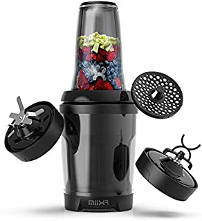 PROMiXX MiiXR X7 Personal Blender for Shakes and Smoothies - with Performance Nutrition Protein Mixer X-Blade and Shaker Bottle Agitator - Highly Efficient 700W - 8 Piece Set