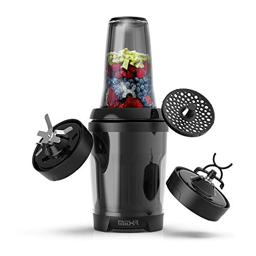 PROMiXX MiiXR X7 Personal Blender for Shakes and Smoothies - with Performance Nutrition Protein Mixer X-Blade and Shaker Bottle Agitator - Highly Efficient 700W - 8 Piece Set