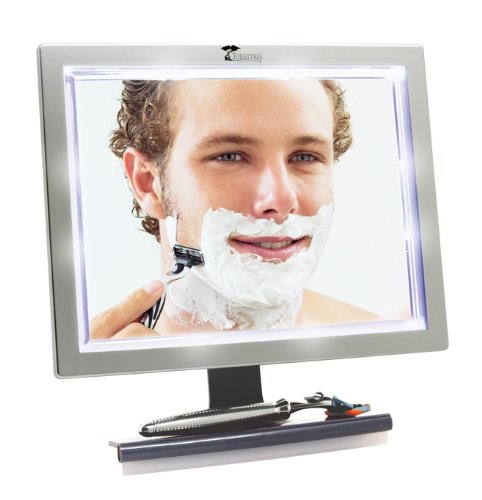 ToiletTree Products Deluxe LED Fogless Shower Mirror with Squeegee (Shower Mirror)