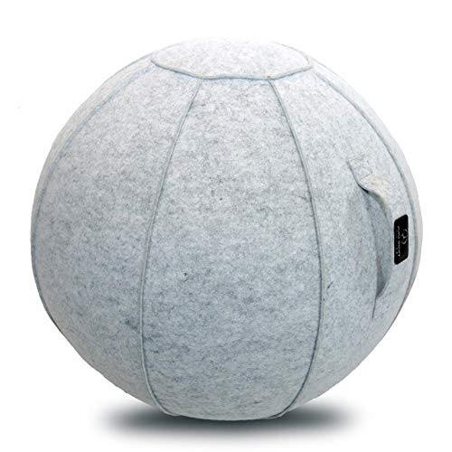 Sitting Ball Chair with Handle for Home, Office, Pilates, Yoga, Stability and Fitness - Includes Exercise Ball with Pump (Tuscan Marble, 24 in)