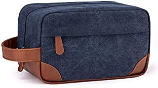 Vorspack Toiletry Bag Hanging Dopp Kit for Men Water Resistant Canvas Shaving Bag with Large Capacity for Travel - Navy Blue