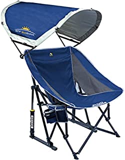 GCI Outdoor Pod Rocker Collapsible Rocking Chair with SunShade, Royal