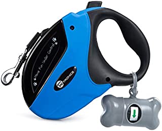 TaoTronics Retractable Dog Leash, 16 ft Dog Walking Leash for Medium Large Dogs up to 110lbs, Tangle Free, One Button Break & Lock , Dog Waste Dispenser and Bags included