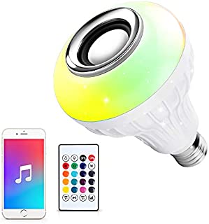 Ustellar LED Wireless Light Bulb Speaker, RGB Smart Music Bulb, E26 Base Color Changing with Remote Control for Party, Home, Halloween Christmas Decorations