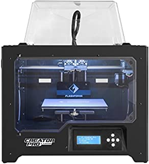 FlashForge 3D Printer Creator Pro, Metal Frame Structure, Acrylic Covers, Optimized Build Platform, Dual Extruder W/2 Spools, Works with ABS and PLA