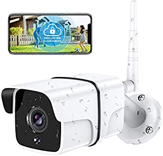 Security Camera Outdoor, Yamla 1080P WiFi Home Security Surveillance Camera Works with Alexa, IP66 Waterproof, Remote IP Smart Camera Wired, IR Night Vision 2-Way Audio Motion Detection Real Alert 1PC