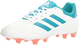 adidas Women's Goletto VI FG W Soccer Shoe, White/Energy Blue/Easy Coral, 8 M US