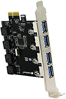 FebSmart 4 Ports USB 3.0 Super Fast 5Gbps PCI Express(PCIe) Expansion Card for Windows Server, XP,7,Vista,8,8.1,10 PCs-Build in Self-Powered Technology-No Need Additional Power Supply(FS-U4-Pro)