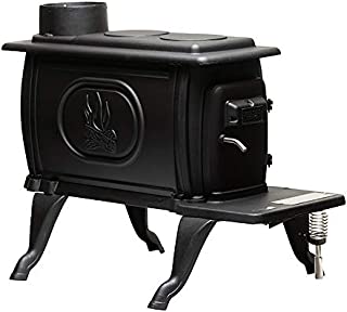 US Stove US1269E 900 Sq. Ft. Log Wood Cast Iron Stove, Black