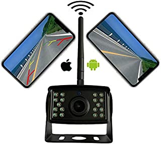 Casoda WiFi Wireless Backup Camera for iPhone and Android , Ultra Strong Signal Smooth Video FHD 1080P Clear Picture Infrared Night Vision Suitable for Trucks Trailers Vans Rv etc Easy to Install