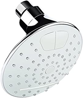 Mokki Shower Head - High Pressure Rain 4.6 Inch - Rainfall High Flow Fixed Chrome Showerhead - Removable Water Restrictor - Adjustable Brass Swivel Ball Joint -The Best Solution for Low Water Pressure