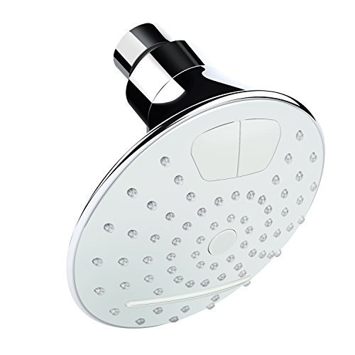 Mokki Shower Head - High Pressure Rain 4.6 Inch - Rainfall High Flow Fixed Chrome Showerhead - Removable Water Restrictor - Adjustable Brass Swivel Ball Joint -The Best Solution for Low Water Pressure