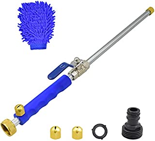 Buyplus Hydro Jet Power Pressure Washer Wand - Portable High Pressure Water Gun, Extendable Garden Hose Watering Sprayer with Nozzle Tips for Car Window Glass Washing