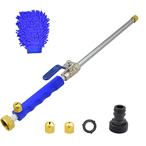 Buyplus Hydro Jet Power Pressure Washer Wand - Portable High Pressure Water Gun, Extendable Garden Hose Watering Sprayer with Nozzle Tips for Car Window Glass Washing