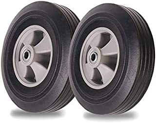 (2-Pack) AR-PRO 10''x2'' Flat Free Solid Rubber Replacement Tires (4.10/3.50-4