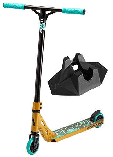 ARCADE Pro Scooters - Stunt Scooter for Kids 8 Years and Up - Perfect for Beginners Boys and Girls - Best Trick Scooter for BMX Freestyle Tricks (Gold/Teal)