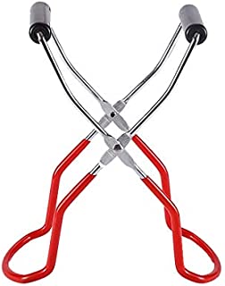 Canning Jar Lifter Tongs Stainless Steel Jar Lifter with Grip Handle for Safe and Secure Grip (Red,1 Piece)