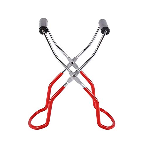 Canning Jar Lifter Tongs Stainless Steel Jar Lifter with Grip Handle for Safe and Secure Grip (Red,1 Piece)