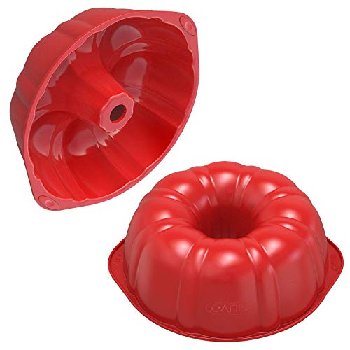 Silicone Bundt Pan - Set of 2-9 Inch SILIVO Silicone Bundt Cake Pan Nonstick, Pound Cake Pan, Cake Molds for Baking - 9 inch Bundt Pans