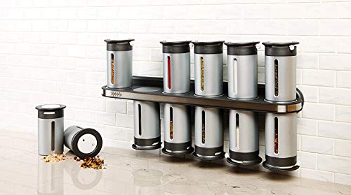 Zevro Zero Gravity Magnetic Spice Rack with 12 Canisters