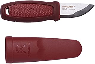 Morakniv Eldris Fixed-Blade Pocket-Sized Knife with Sandvik Stainless Steel Blade and Plastic Sheath, Red, 2.2 Inch