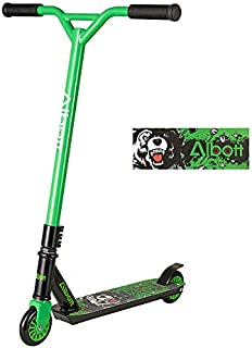 Albott Pro Scooters Stunt Scooter - Complete Trick Scooters Beginner Freestyle Sports Kick Scooter with Fixed Bar Scooter for Kids 8 Years and Up,Boys,Teens,Adults (Green)