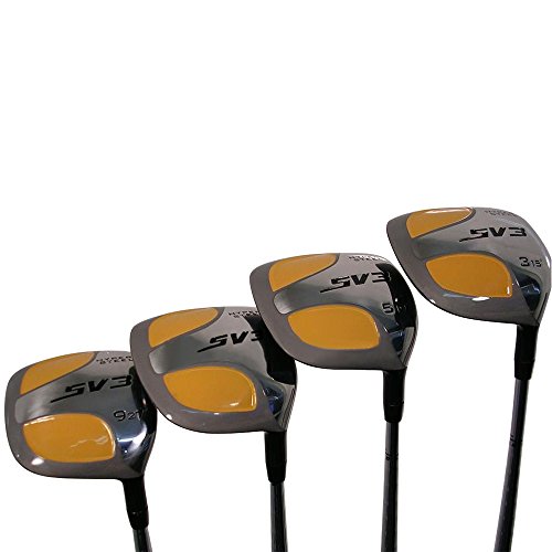 Senior Men's SV3 Yellow Square Fairway 3 5 7 9 Wood Set Golf Clubs, Right Handed Senior Flex with Men's Senior Size Black Pro Velvet Grips