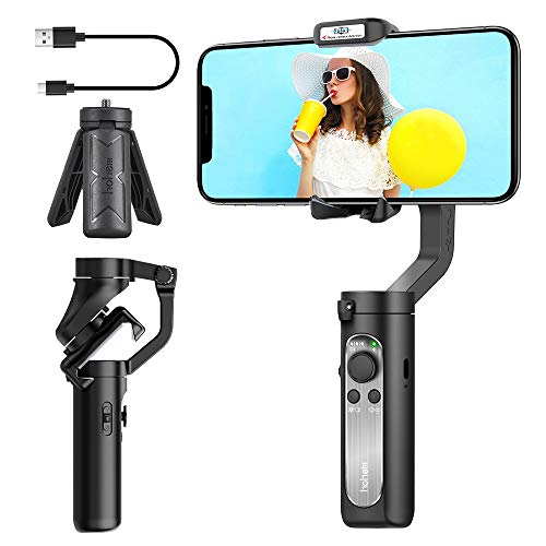 3-Axis Gimbal Stabilizer for Smartphone -Foldable Gimbal for iPhone 11 Pro Max w/Auto 3D Inception & Dolly Zoom Lightweight iPhone Gimbal for Video Recording YouTube Vlog Livestream - hohem iSteady X