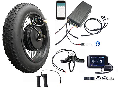 20inch4.0 3000W Electric Fat Bike Conversion kit with tire, Sabvoton Programmable Controller, TTFT 750C Display, 7- Speed Freewheel, and Twist Throttle (with Color TFT Display)