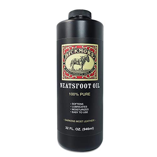 Bickmore 100% Pure Neatsfoot Oil 32 oz - Leather Conditioner and Wood Finish - Works Great on Leather Boots, Shoes, Baseball Gloves, Saddles, Harnesses & Other Horse Tack