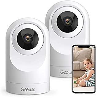 WiFi Camera Indoor, Goowls 1080P HD Security Camera Smart Baby Home Wireless IP Camera for Pet/Dog/Nanny Monitor Pan/Tilt Night Vision Motion Detection 2-Way Audio Compatible with Alexa 2 Pack