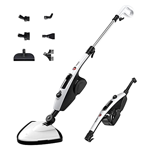 AIPER SMART Steam Mop 11 in 1 Multifunctional Detachable Handheld Steam Cleaner with 550ML Water Tank & Adjustable Steam Level, 2pcs Mop Pads for Hardwood Floor, Tiles, Carpet, Kitchen Marble, etc