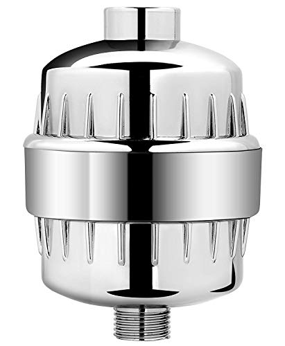 AquaBliss Multi-Stage Shower Filter w/ Replaceable Cartridge  Transform Itching, Eczema & Acne into Glowing Hair, Nails and Skin Fast. Chrome SF220