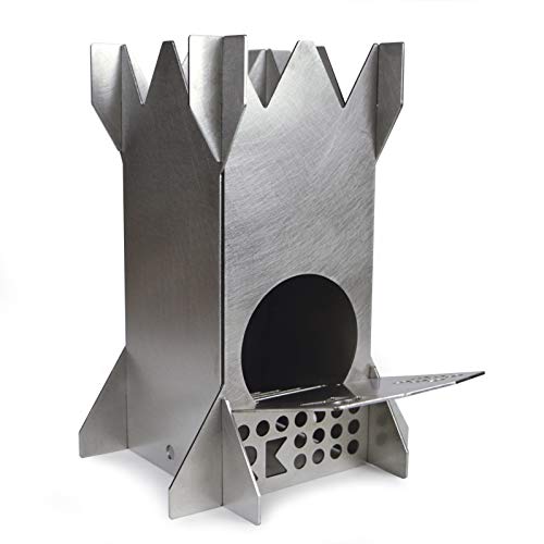 Rocket King Stainless Steel Wood Burning Camping Stove | Made in USA