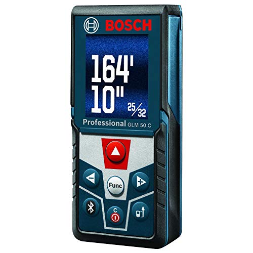 Bosch Blaze GLM 50 C Bluetooth Enabled 165 Laser Distance Measure with Color Backlit Display