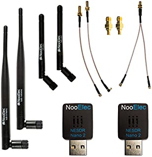 Nooelec Dual-Band NESDR Nano 2 ADS-B (978MHz UAT & 1090MHz 1090ES) Bundle for Stratux, Avare, Foreflight, FlightAware & Other ADS-B Software Applications. Includes 2 SDRs, 4 Antennas & 5 Adapters