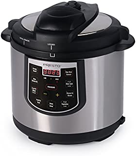 Presto 02141 6-Quart Electric Pressure Cooker, Black, Silver