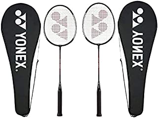 YONEX GR 303 Badminton Racket 2018 Professional Beginner Practice Racquet Face Cover Steel Shaft - Pack of 2