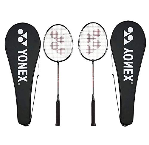 YONEX GR 303 Badminton Racket 2018 Professional Beginner Practice Racquet Face Cover Steel Shaft - Pack of 2