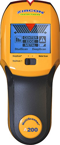 Zircon Stud Finder A200 Pro/DIY 3 in 1 MultiScanner; Stud/DeepScan Modes Detect Edges/Center of Wood/Metal Studs to 1 ½ Metal Mode Lath & Plaster Alerts Presence of Live, Unshielded AC US Model