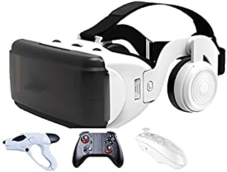 JYMENLING YANJINGYJ VR HeadsetReality Virtual Goggles3D VR GlassesAll-in-one VR Games Headset, Comfortable PC-Powered Compatible 4.7~6.6 Inch iPhone/Android (Color : White, Size : E)