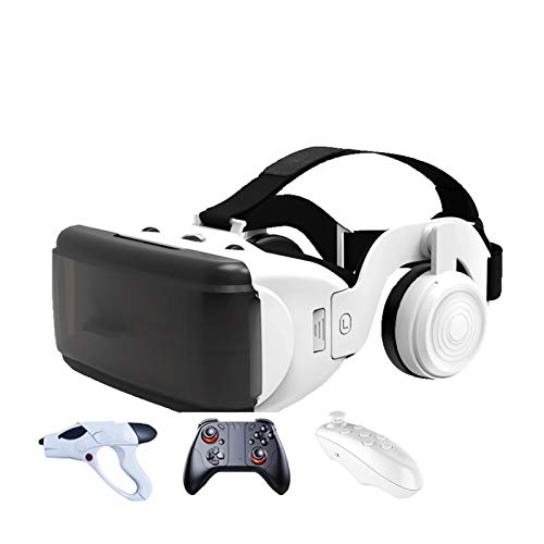 JYMENLING YANJINGYJ VR HeadsetReality Virtual Goggles3D VR GlassesAll-in-one VR Games Headset, Comfortable PC-Powered Compatible 4.7~6.6 Inch iPhone/Android (Color : White, Size : E)