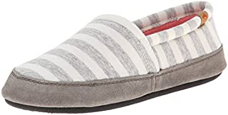 Acorn Women's Moc Slipper, White Stripe, 8-9