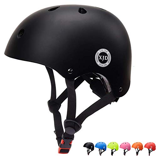 XJD Kids Bike Helmet Toddler Helmet Ages 3-8 Years Old Toddler Bike Helmet Girls Boys Bike Helmet Adjustable and Multi-Sport Safety for Cycling Skating Scooter (Black Small)