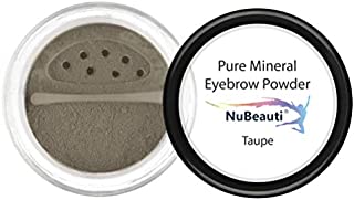 Mineral Eyebrow Powder by NuBeauti - Natural Brow Makeup Kit with Angled Contour Brush for Precision Sculpting to Color Eyebrows Precisely for Beautiful Perfect Brows (With Brush, Taupe)